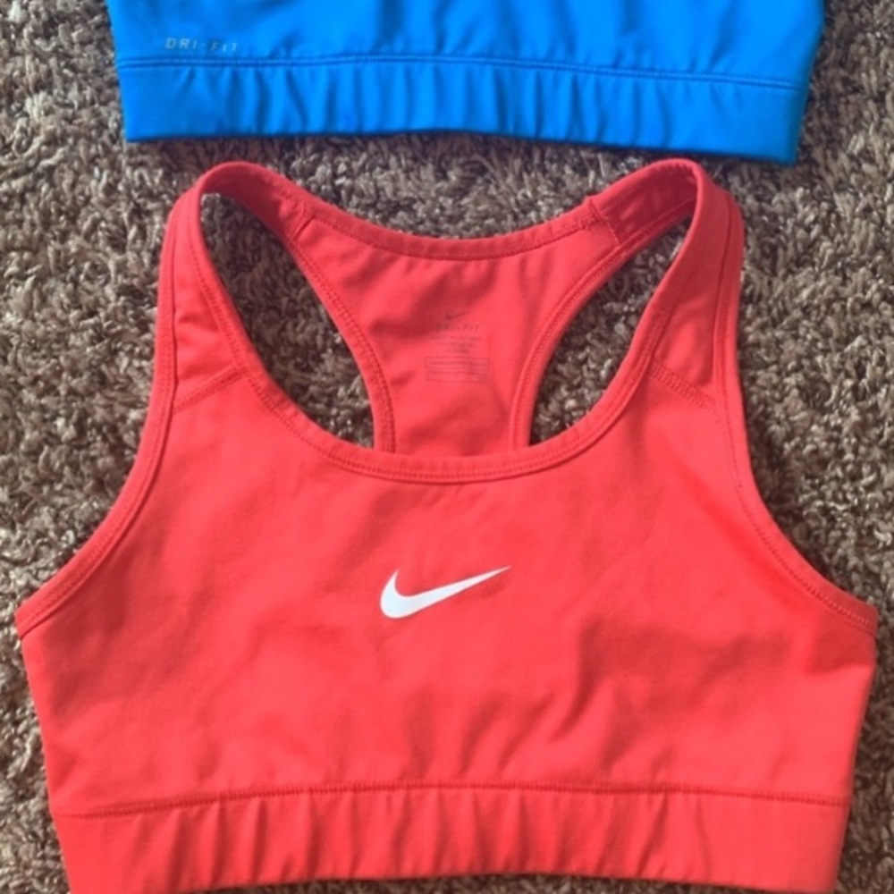 listing for RED nike dri-fit sports bra